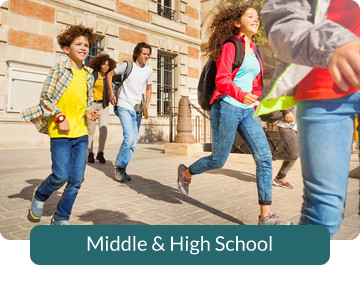 Button link to resources for Middle & High School