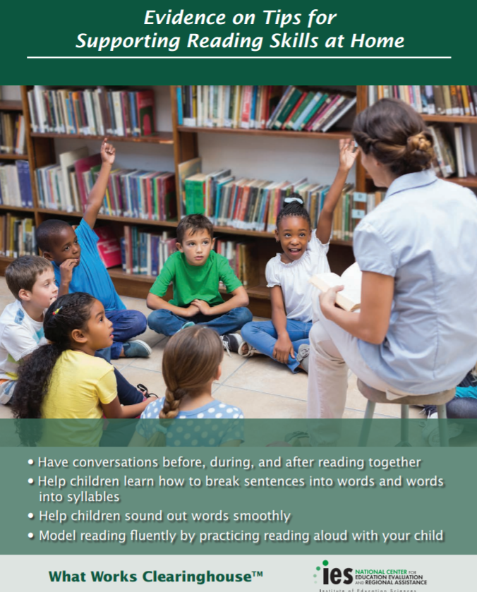 Cover of Evidence on Tips for Supporting Reading Skills at Home report