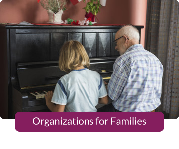 Button link to resources for Organizations for Families.