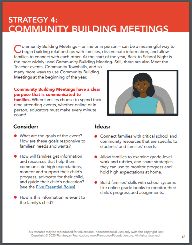 Strategy 4: Community Building Meetings