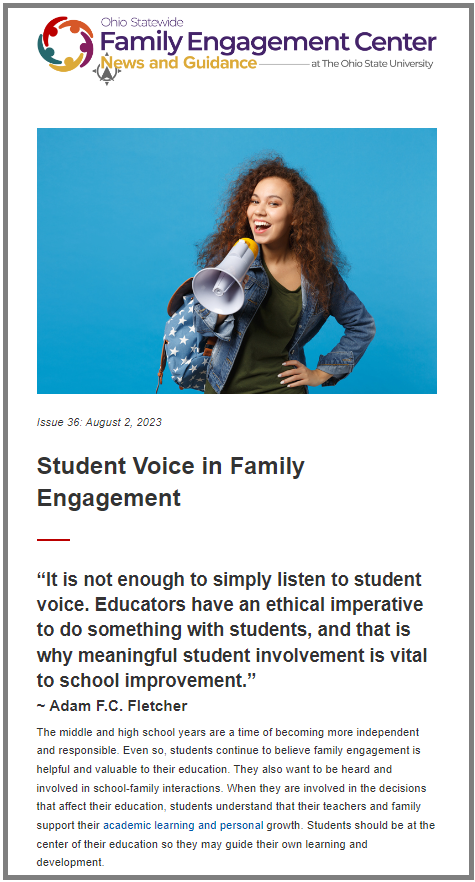 Issue 36: Student Voice in Family Engagement