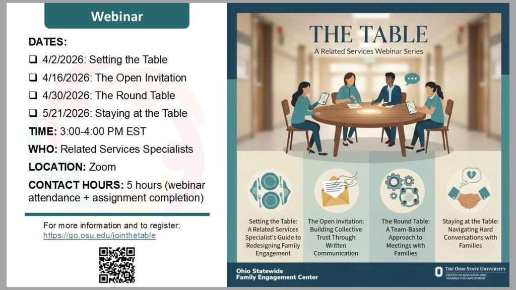 The Table: A Related Services Webinar Series